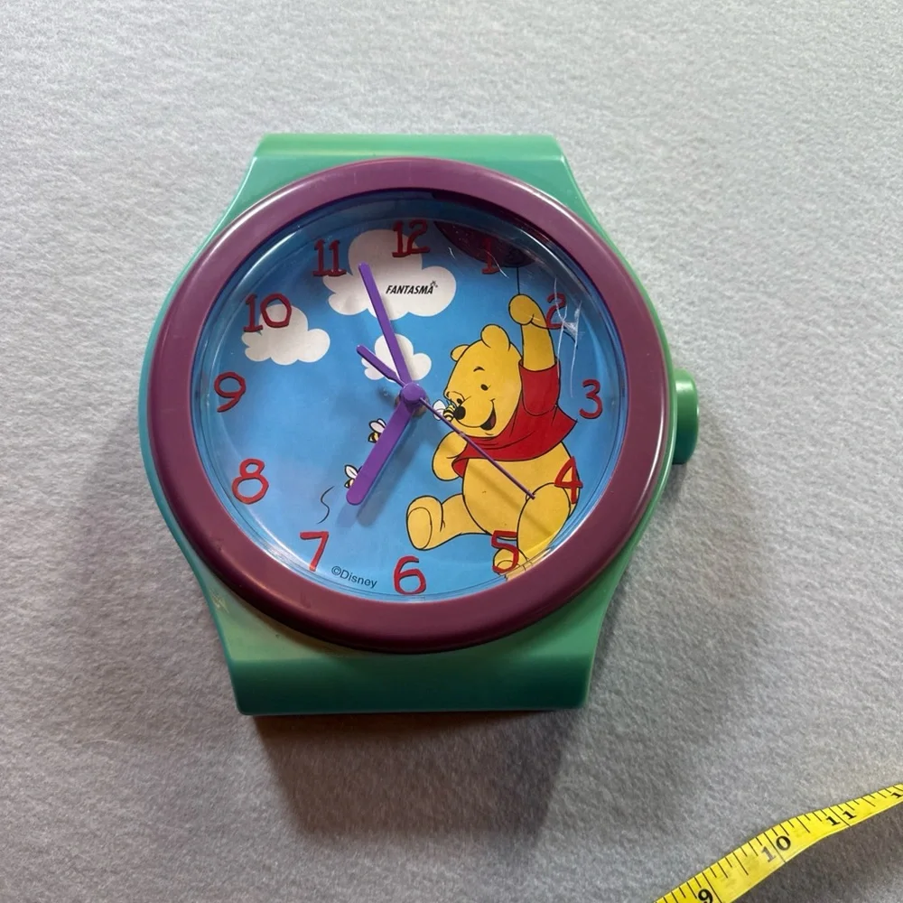 Disney Fantasma Winnie the Pooh‎ Watch Wall Clock Vintage 90s Battery